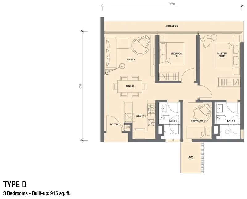 Grand Medini Type D floor plan