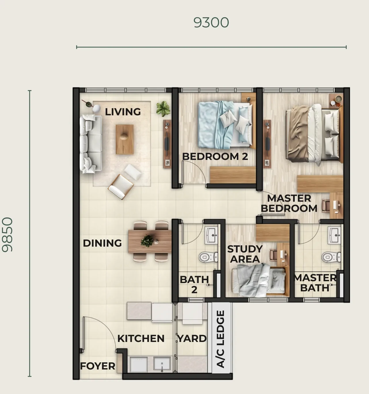 Hillview at Senibong Cove Type B2 floor plan