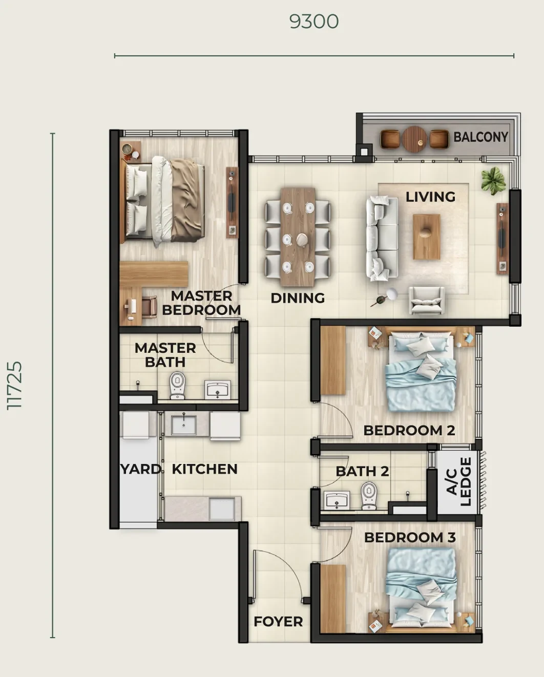 Hillview at Senibong Cove Type C1 floor plan