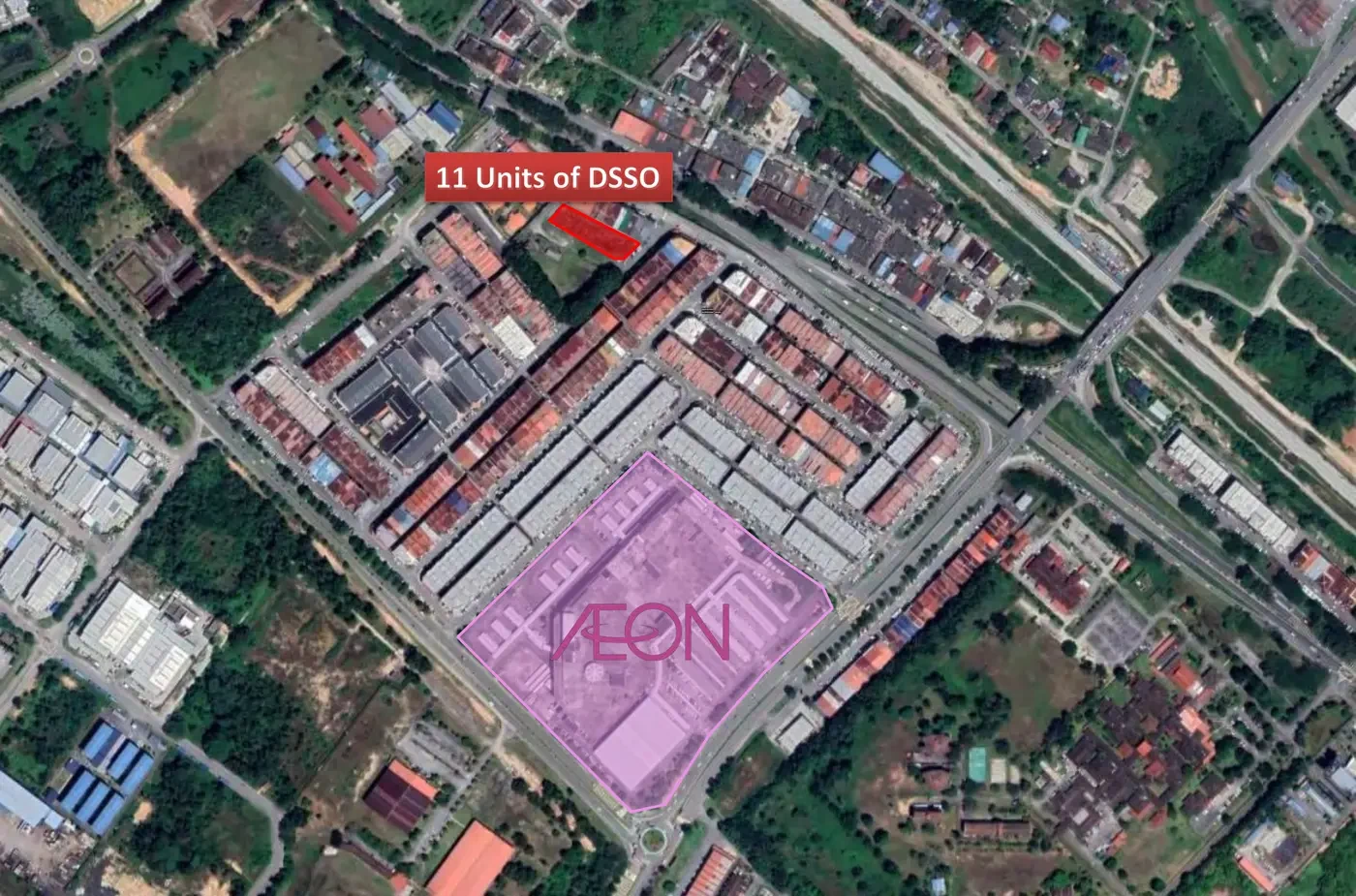 Indahpura Central location overview; route and scale indicative