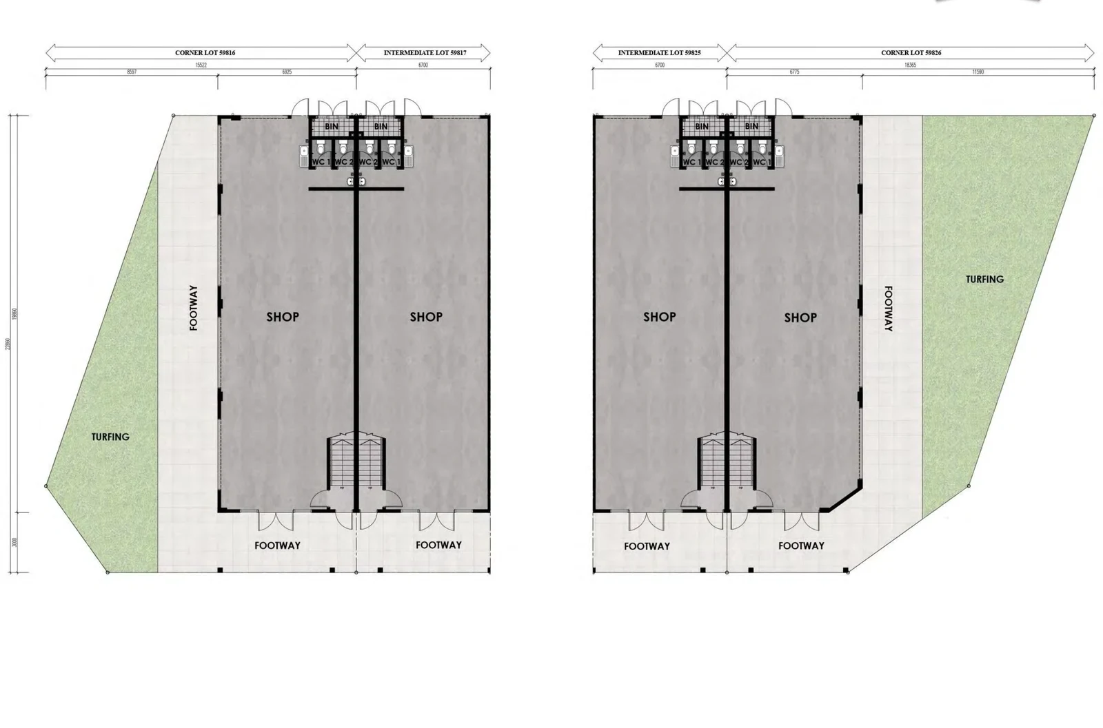 Indahpura Central Shop-office ground and first floors floor plan