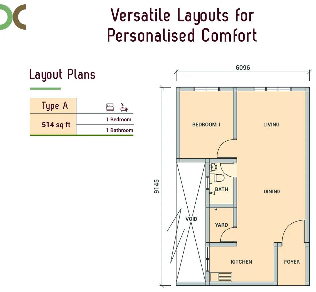 Residensi Jati De Meru Type A floor plan