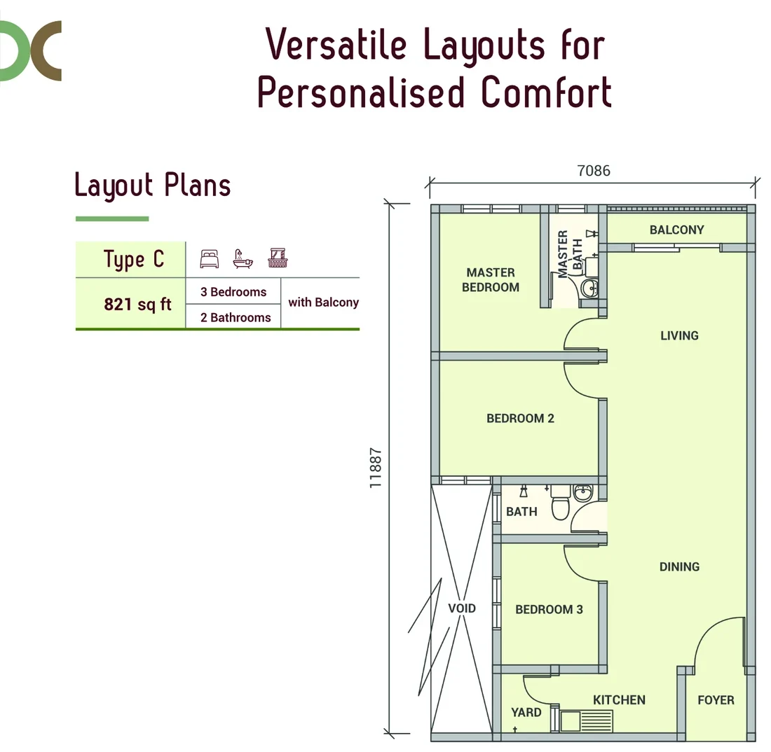 Residensi Jati De Meru Type C floor plan