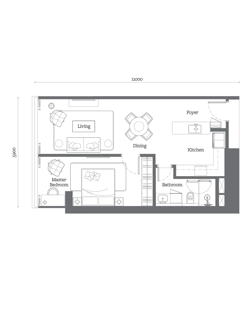 Jewel at Oxley Towers KLCC Type B1 floor plan