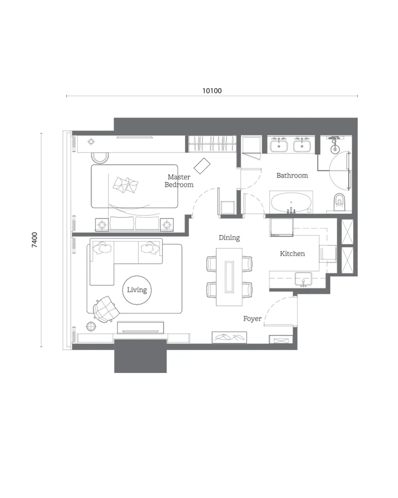 Jewel at Oxley Towers KLCC Type B3 floor plan