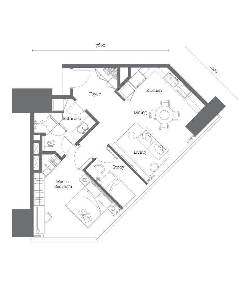 Jewel at Oxley Towers KLCC Type B2 floor plan