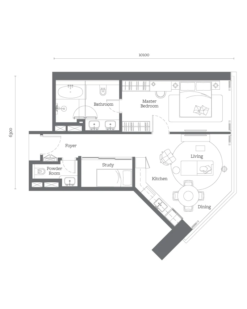 Jewel at Oxley Towers KLCC Type B4 floor plan