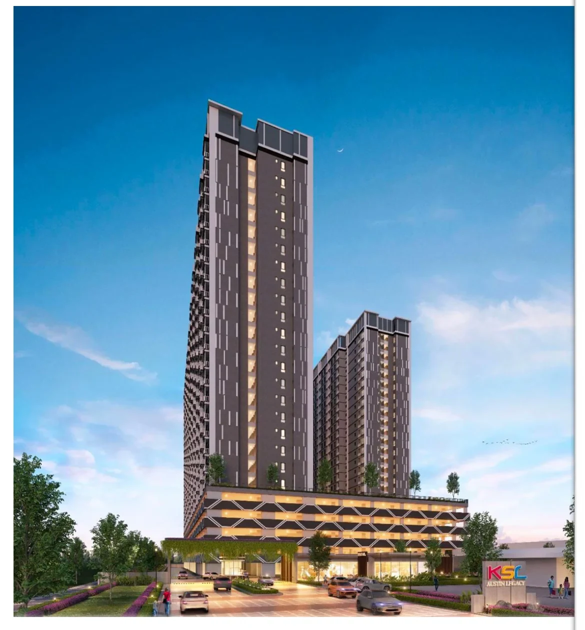 KSL Austin Legacy residential towers - marketing illustration