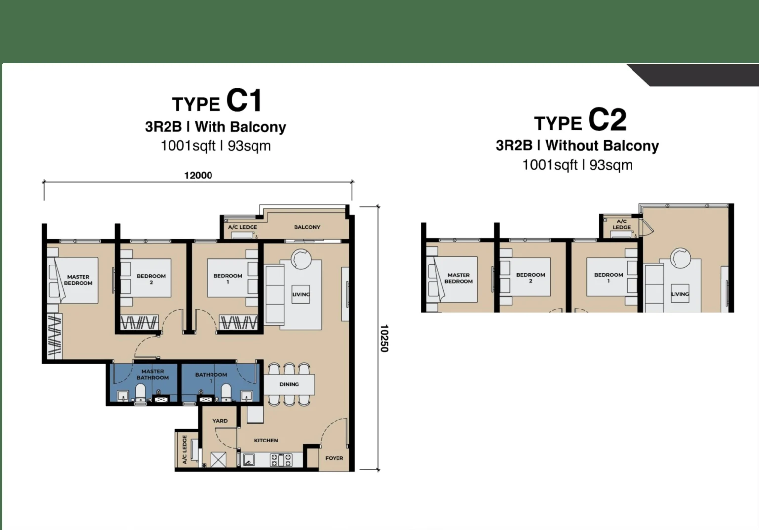 The Lighthauz Types C1 and C2 floor plan