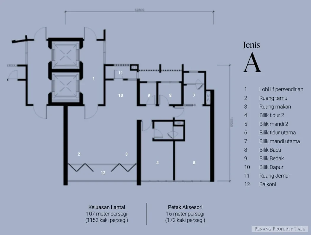 Lightwater Residences Type A floor plan