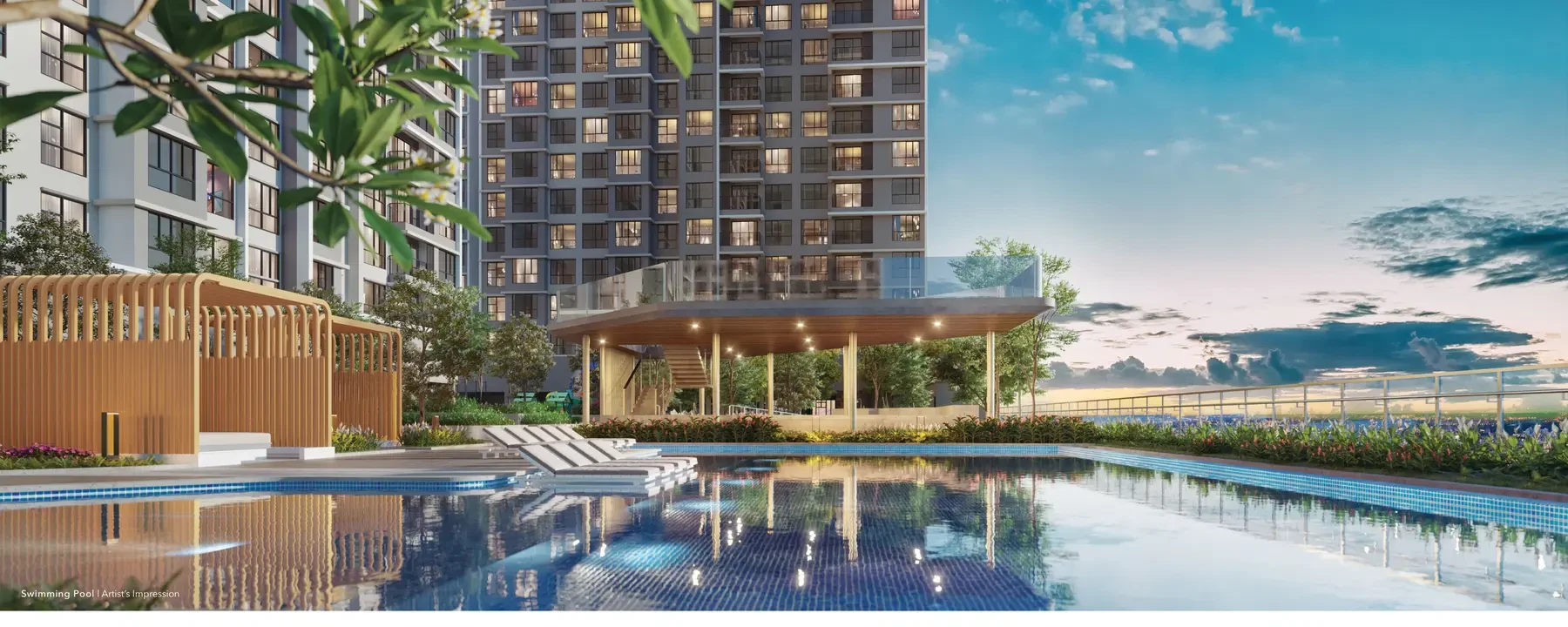 Mandolin Residences swimming pool - marketing illustration