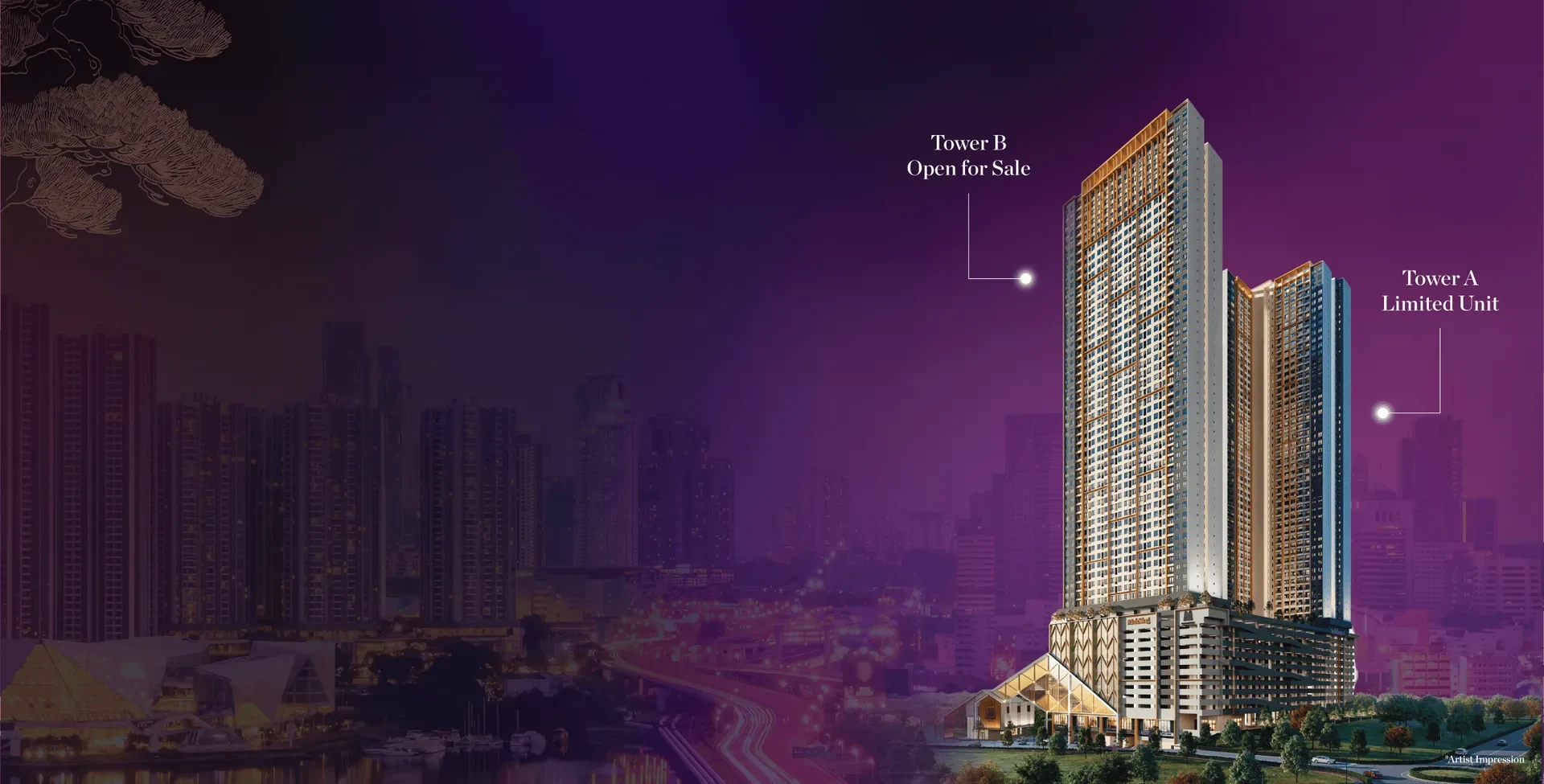 M Grand Minori residential towers - marketing illustration