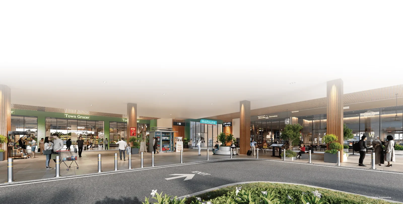 M Grand Minori retail frontage - marketing illustration