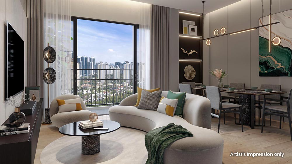 Papyrus North Kiara living-area artist impression