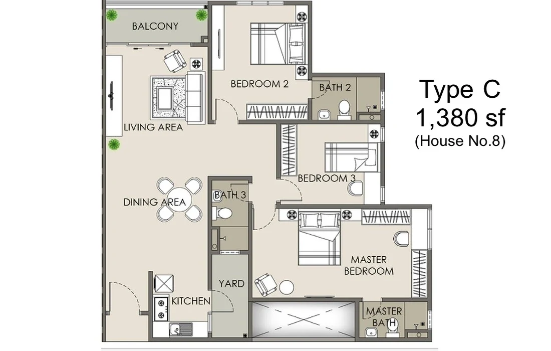 Paradigm Suites Type C floor plan