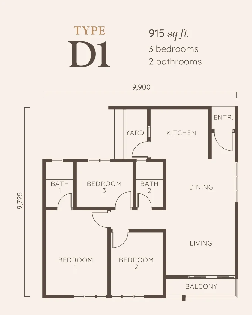 Paragon Gateway Type D1 floor plan