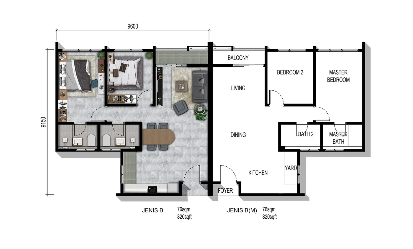 Parkland by the River Type B floor plan
