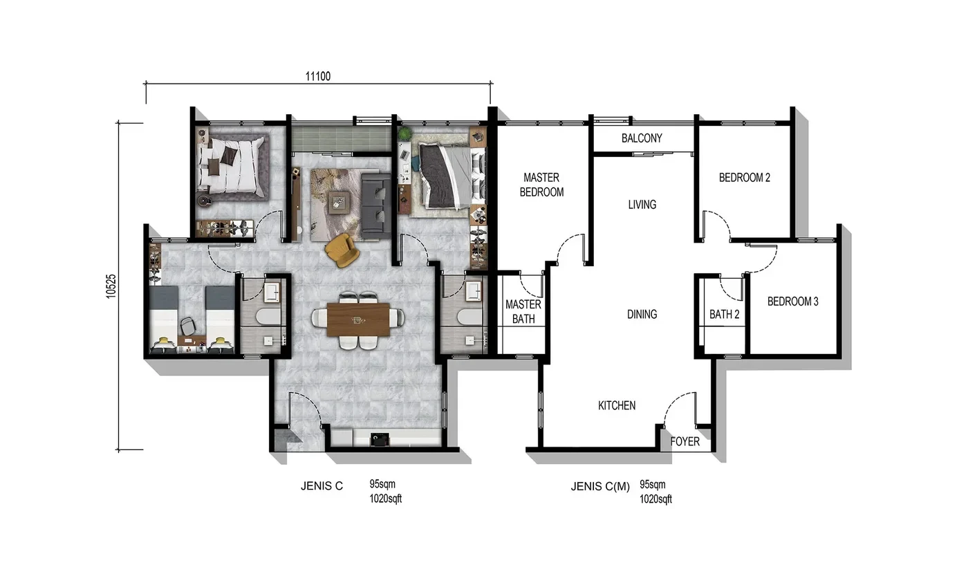 Parkland by the River Type C floor plan