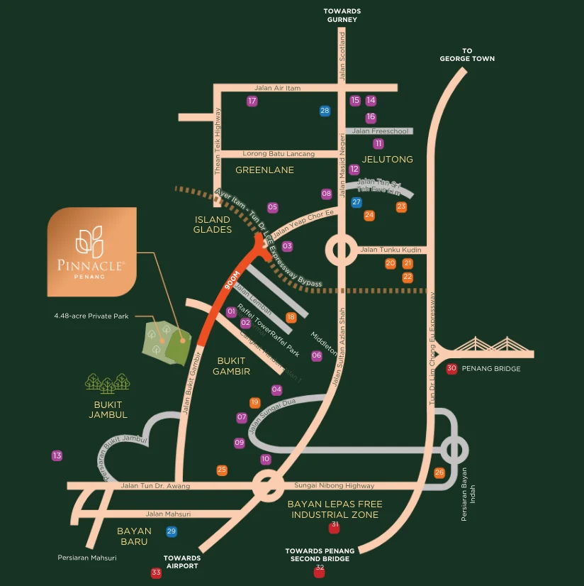 Pinnacle Bukit Gambier location overview; route and scale indicative