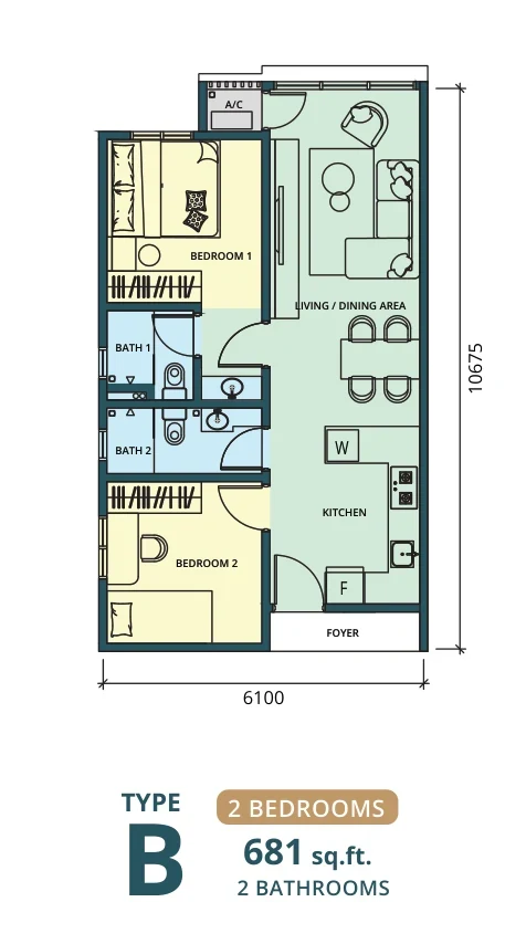Ponderosa Regency Type B floor plan