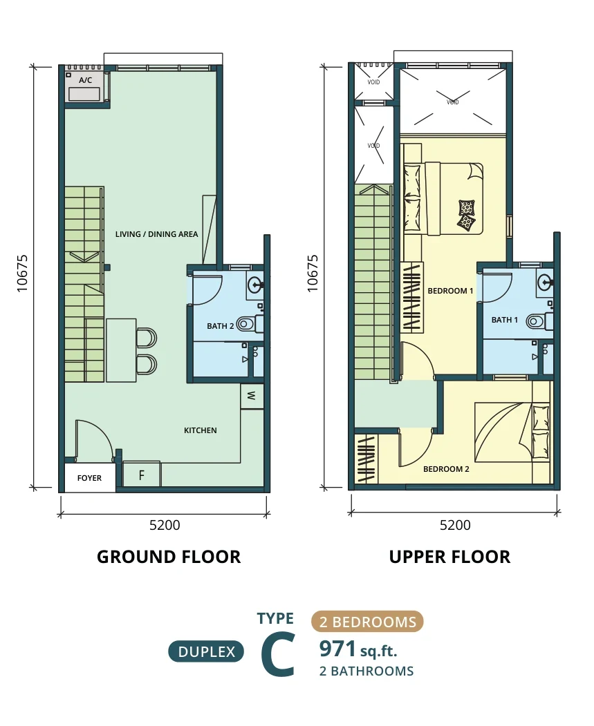 Ponderosa Regency Duplex C floor plan
