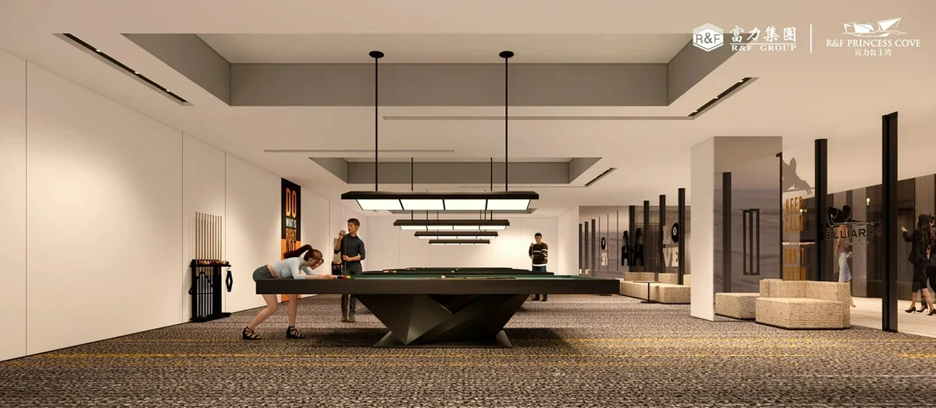R&F Princess Cove Phase 3 games room - marketing illustration