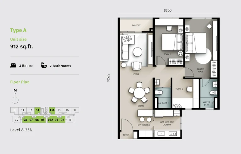 Savana Type A floor plan