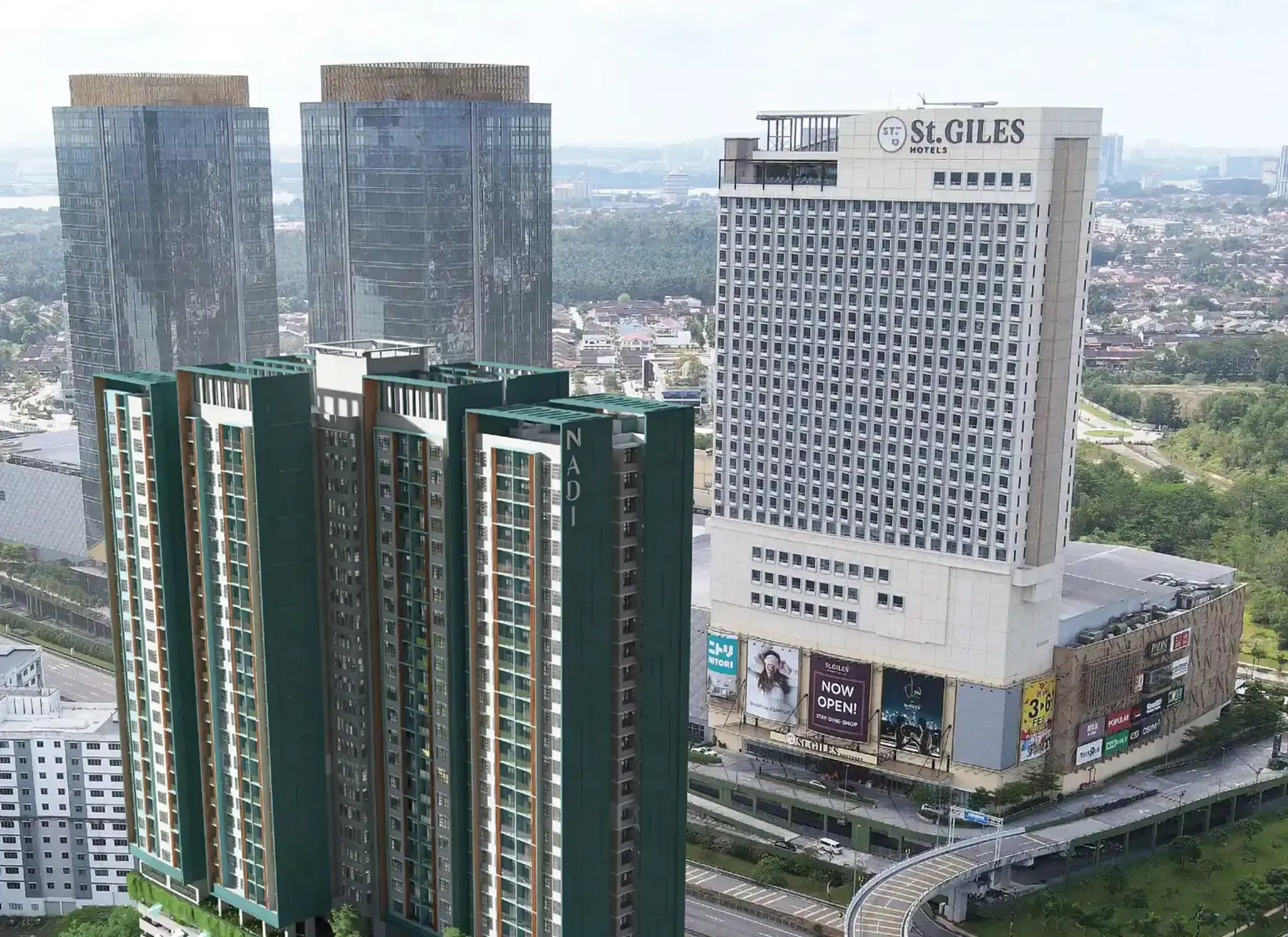 Southkey NADI Residences residential tower and southkey context - marketing illustration