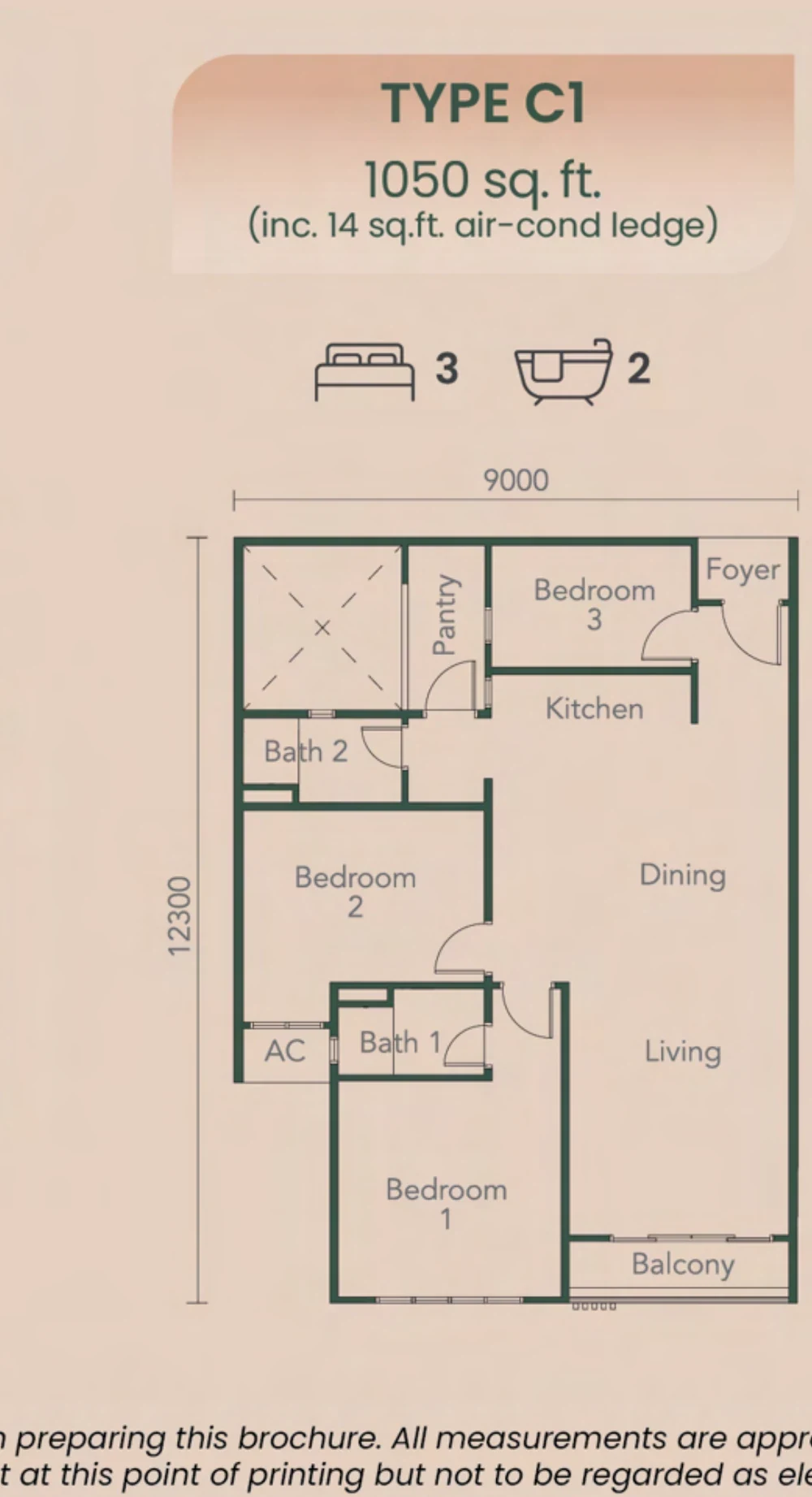 Southkey NADI Residences Type C1 floor plan