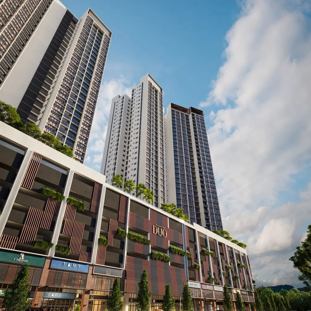 The Straits View DUO residential exterior - marketing illustration