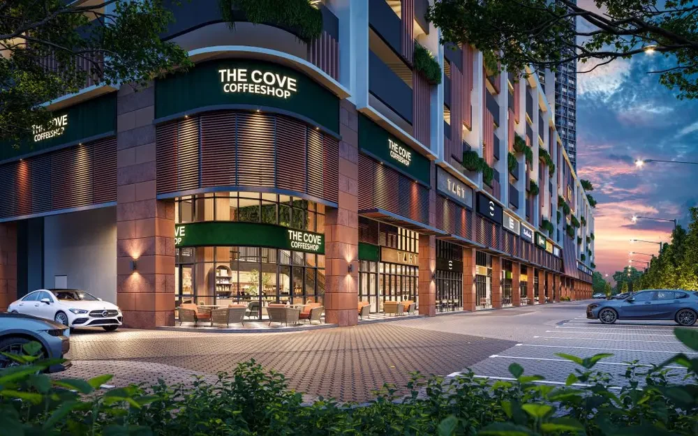 The Straits View DUO commercial frontage - marketing illustration