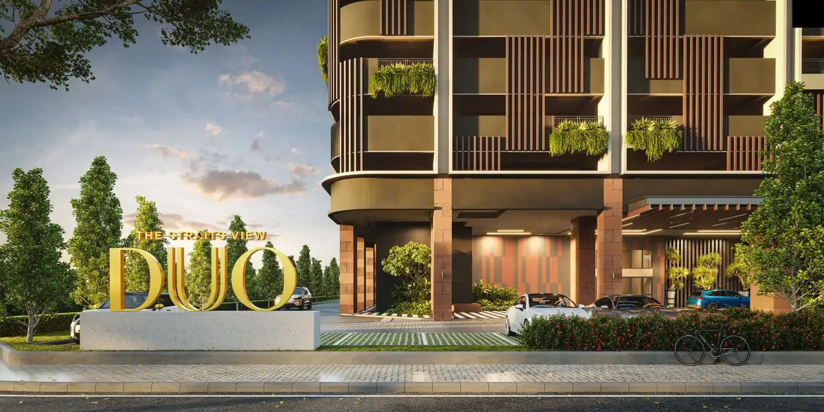The Straits View DUO arrival entrance - marketing illustration