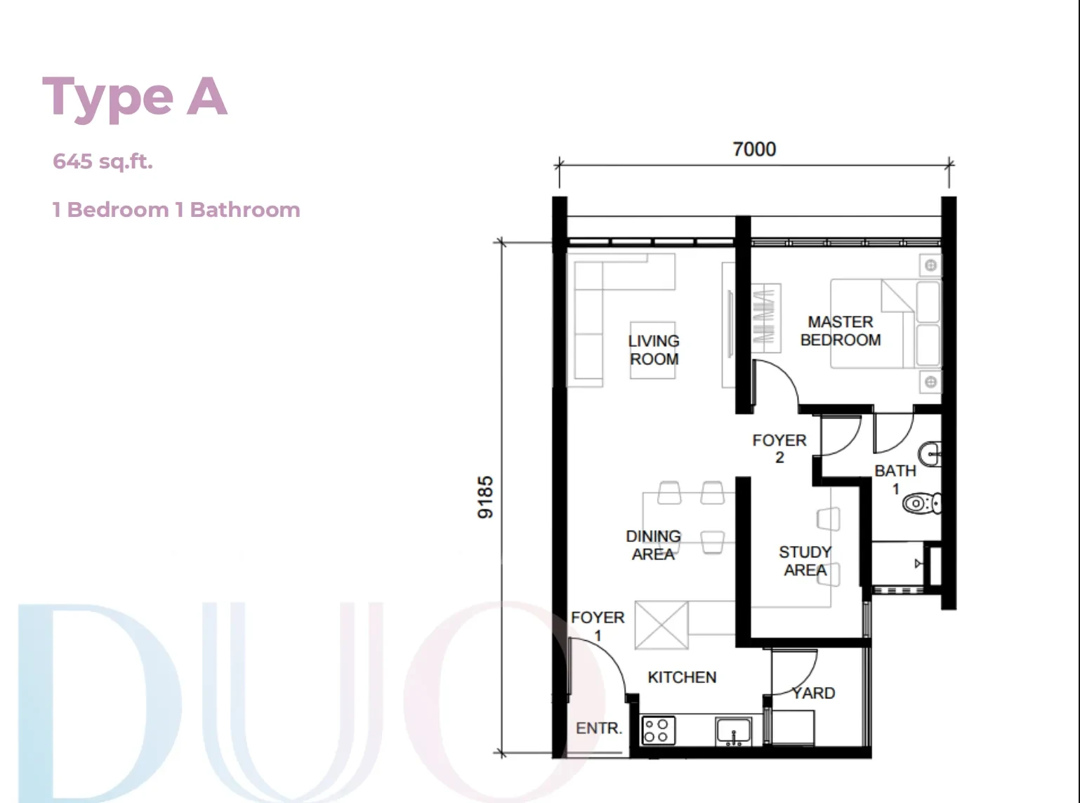 The Straits View DUO Type A floor plan
