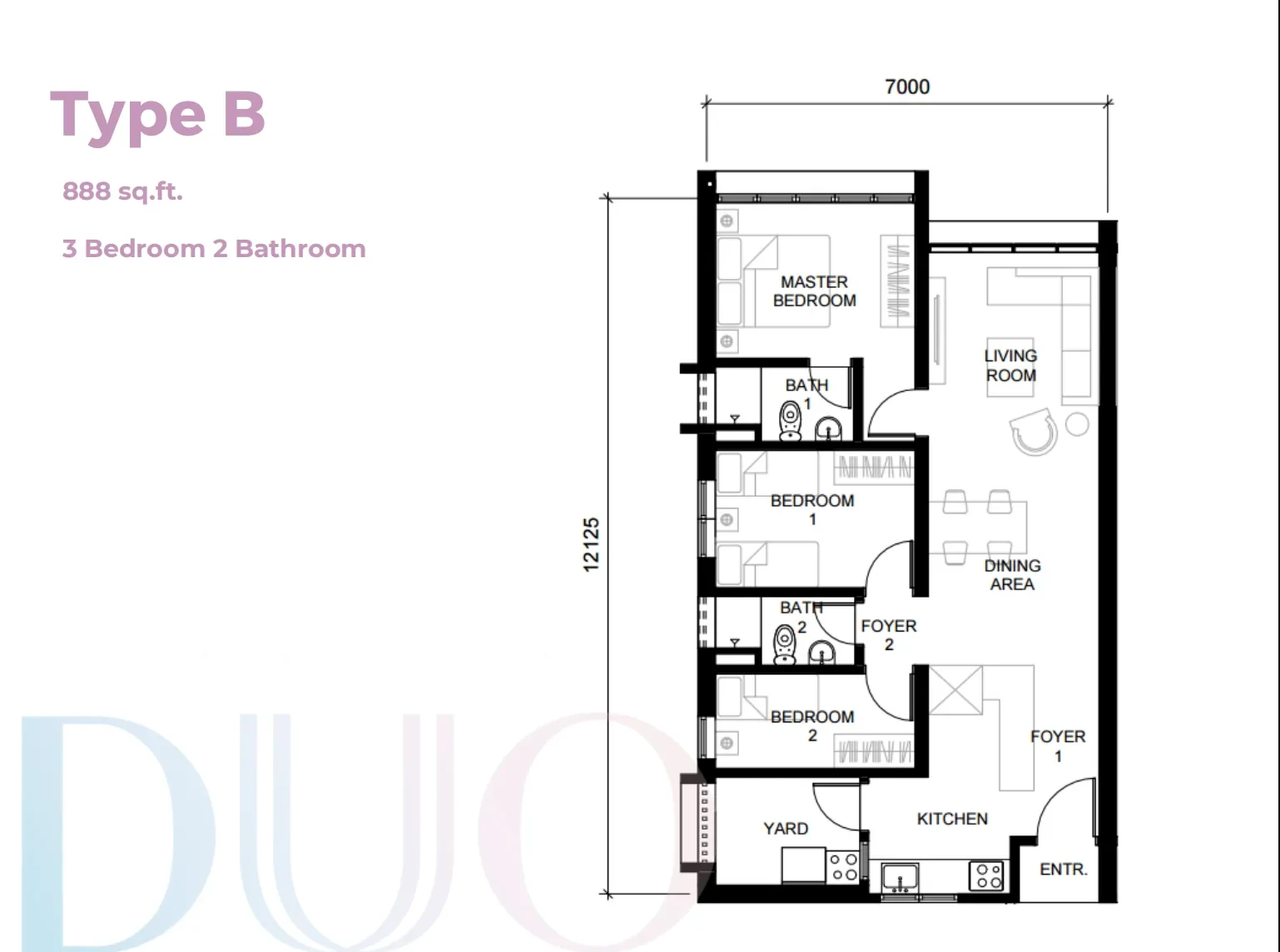 The Straits View DUO Type B floor plan