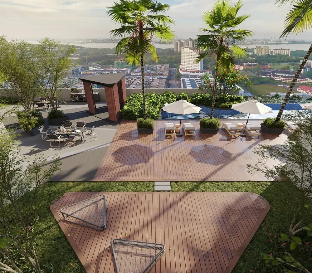 The Straits View DUO wellness deck - marketing illustration