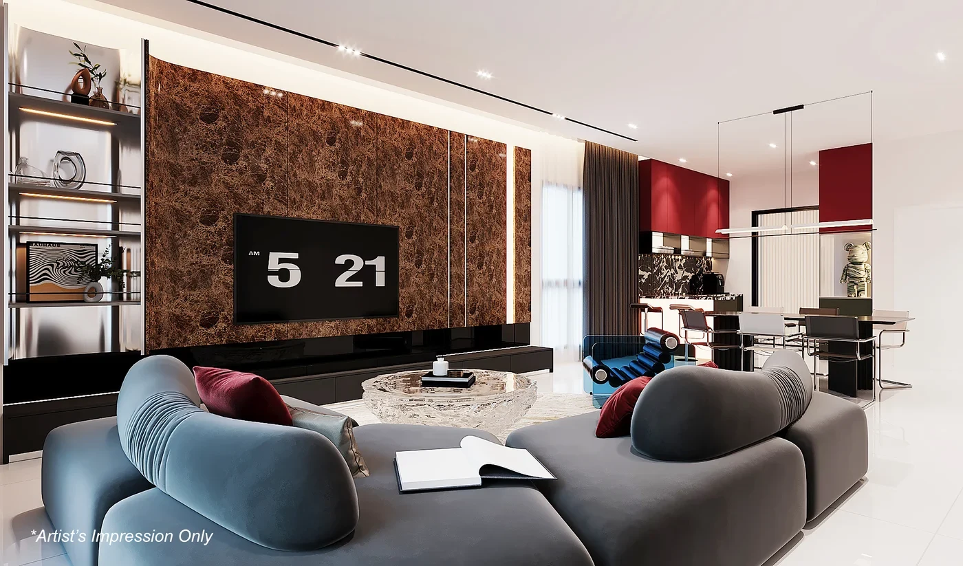 Subaru Botani living and dining area - artist impression