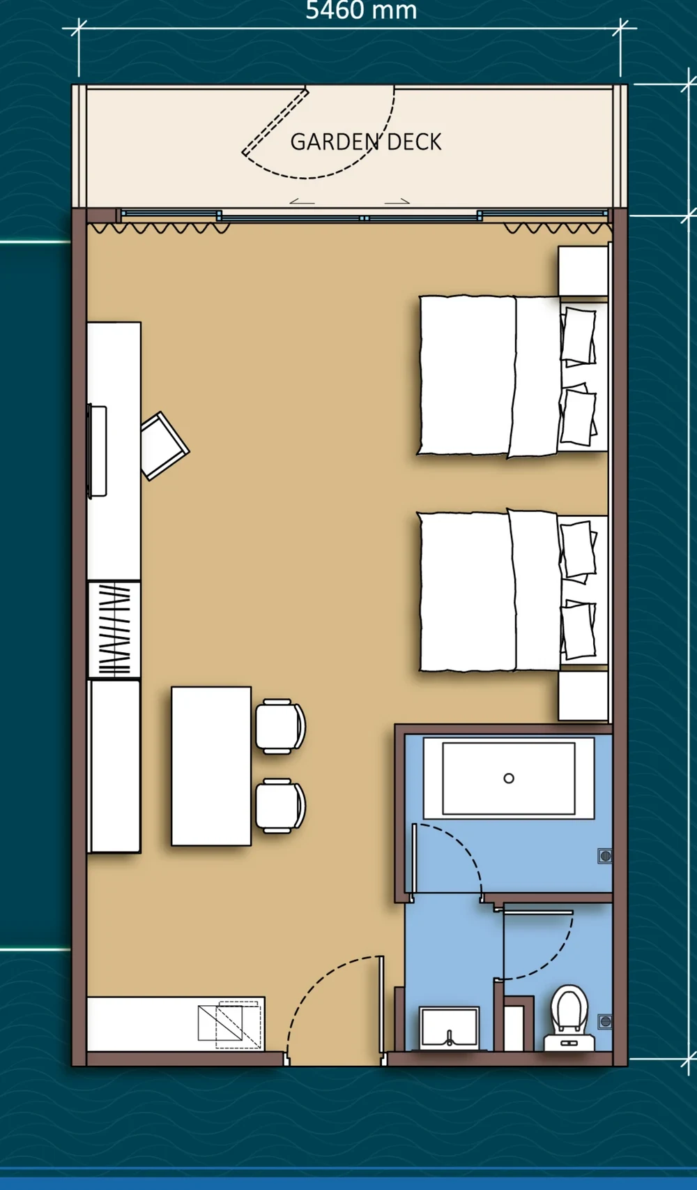 Tagbay Suites Garden suite floor plan