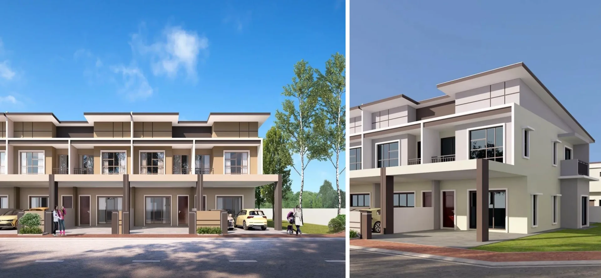 Taman Lapangan Indah terrace exteriors - artist impression