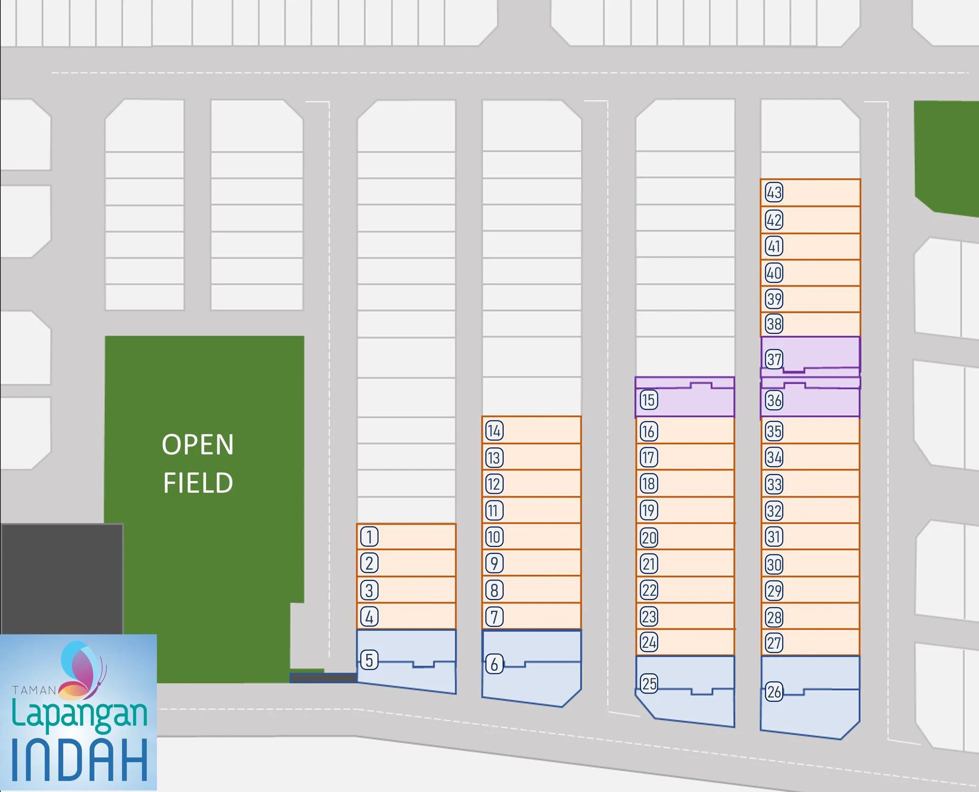 Taman Lapangan Indah site layout