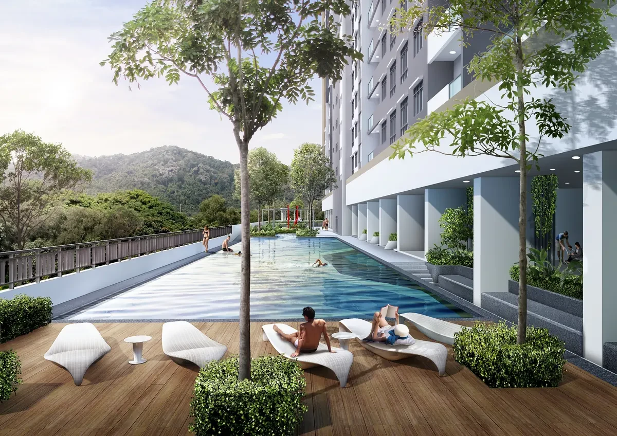 The Terraces Condominium pool deck