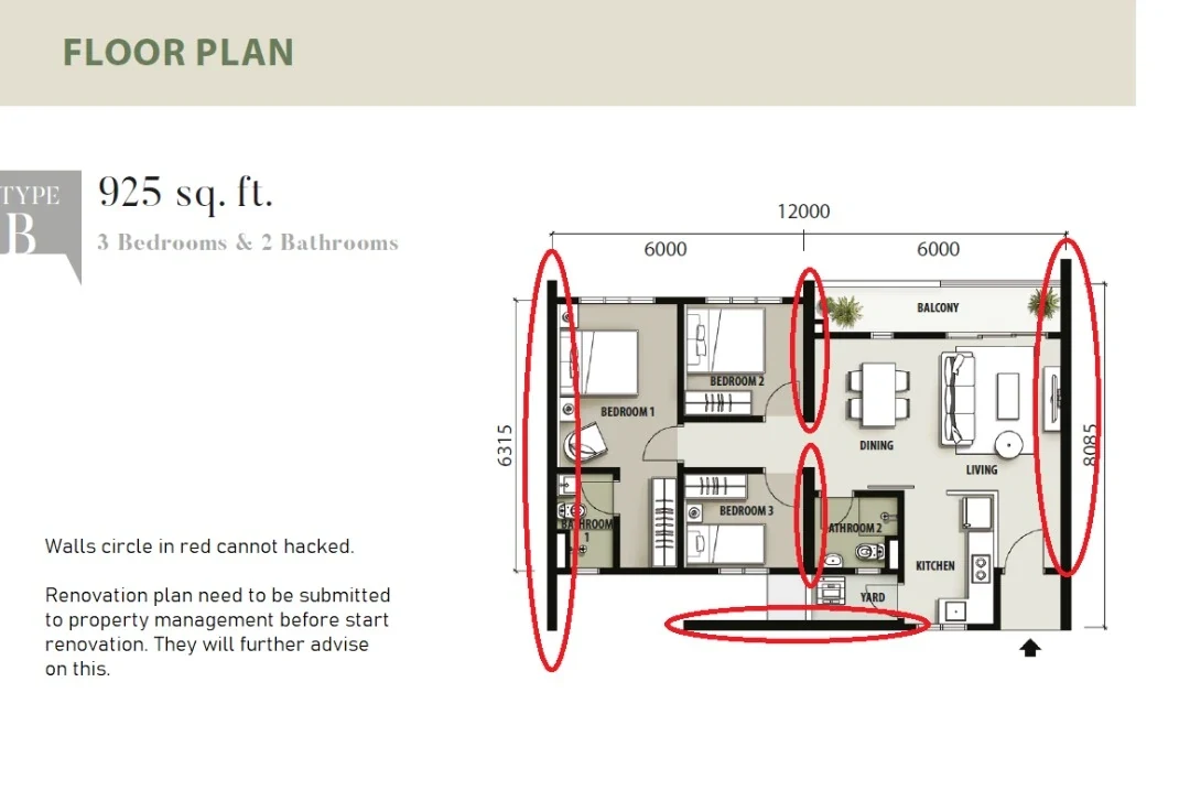 The Terraces Condominium Type B floor plan