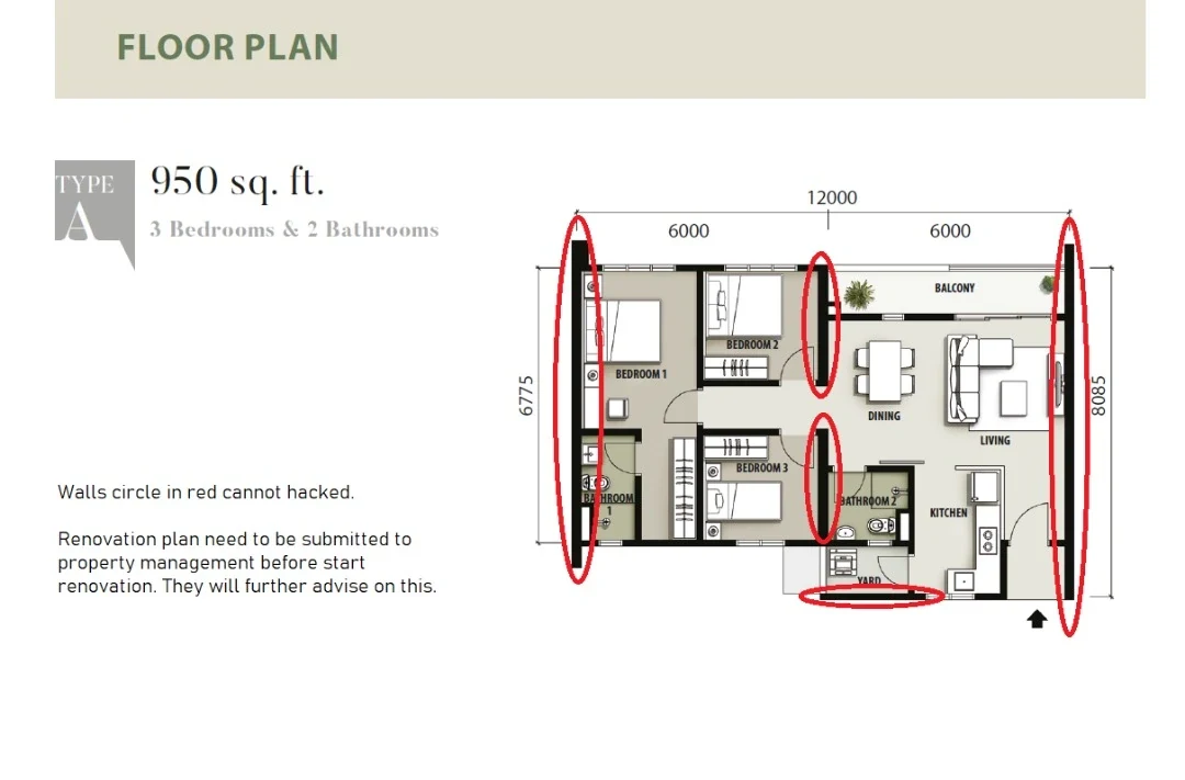 The Terraces Condominium Type A floor plan