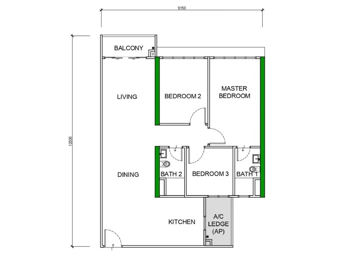 The Pier Type A floor plan