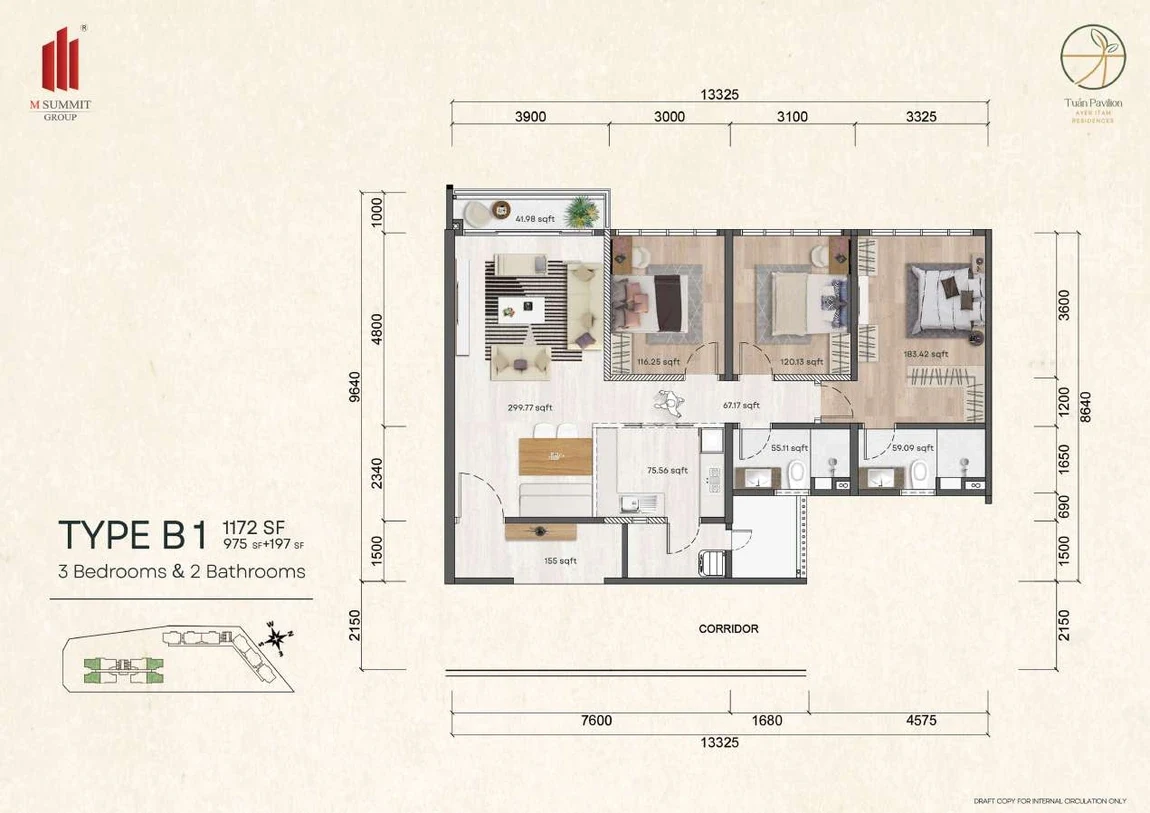 Tuan Pavilion Type B1 floor plan