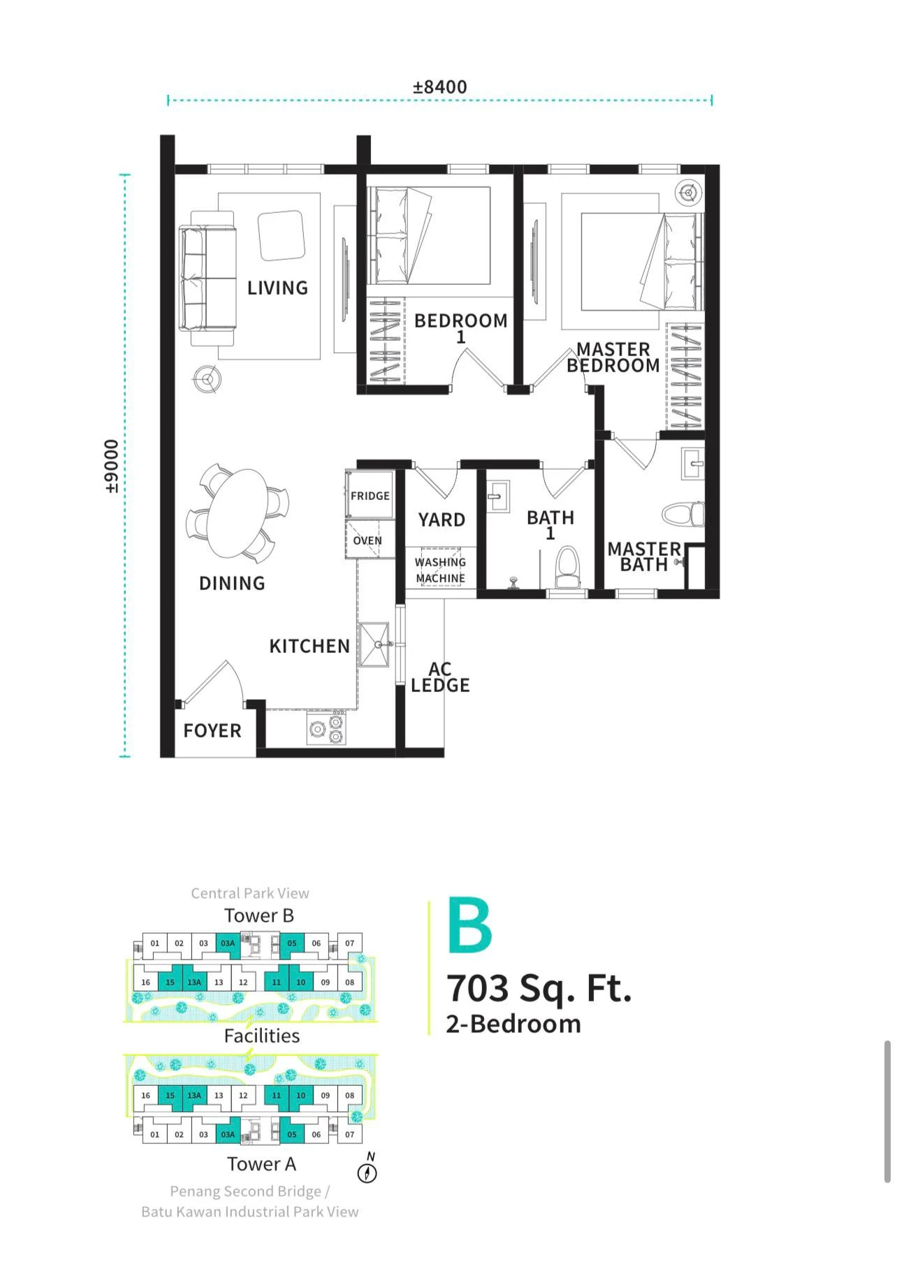 Versa Batu Kawan Type B floor plan
