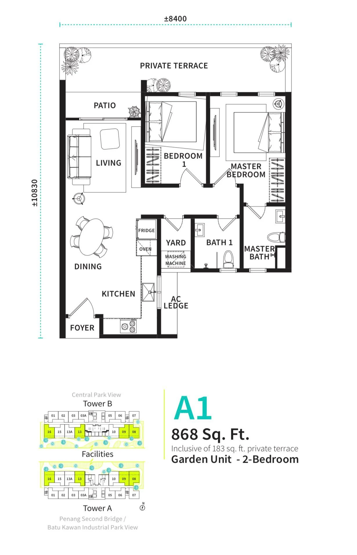 Versa Batu Kawan Type A1 floor plan