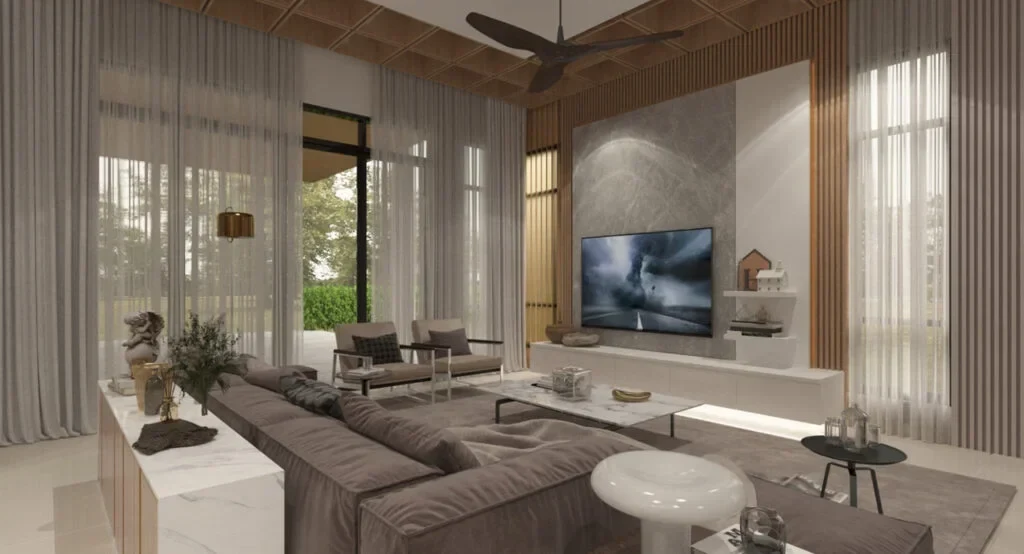 Villa D'Polo living room - artist impression