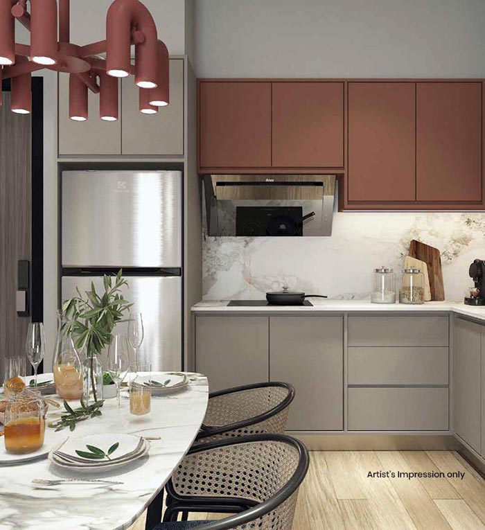 VOX Residence illustrative fitted kitchen interior