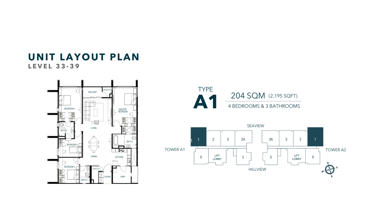 Waterstone Penang Type A1 floor plan