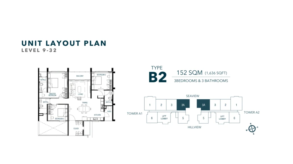 Waterstone Penang Type B2 floor plan